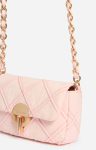 Vanessa Bruno Bubble Gum Women Small Cotton Moon Bag Embossed Denim Canvas Crossbody Bags - Image 4