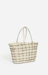 Vanessa Bruno Leather Braided Basket In Cowhide Leather Women Baskets Cream - Image 2