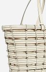 Vanessa Bruno Leather Braided Basket In Cowhide Leather Women Baskets Cream - Image 4