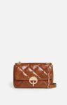 Vanessa Bruno Quilted Bags Large Leather Moon Bag Made In Italy Women Havane