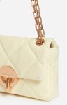 Vanessa Bruno Quilted Bags Yellow Sun Women Small Linen Moon Bag In 100% Linen - Image 5
