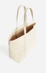 Vanessa Bruno Quilted Matte Leather Xl Zipped Cabas Tote Shoulder Carry, Zip Closure Quilted Tote Bags Women Sand / Chalk - Image 4