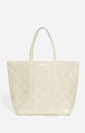 Vanessa Bruno Quilted Matte Leather Xl Zipped Cabas Tote Shoulder Carry, Zip Closure Quilted Tote Bags Women Sand / Chalk