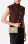 Vanessa Bruno Small Matte Leather Moon Bag Made In Italy Mastic Quilted Bags Women - Image 3
