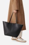 Vanessa Bruno Women Black Shoulder Bags Large Leather Daily Tote Cowhide Leather - Image 3