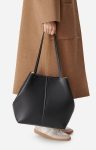 Vanessa Bruno Women Black Shoulder Bags Large Leather Daily Tote Cowhide Leather - Image 4