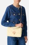 Vanessa Bruno Women Quilted Bags Yellow Sun Large Linen Moon Bag 100% Linen - Image 3