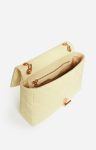 Vanessa Bruno Women Quilted Bags Yellow Sun Large Linen Moon Bag 100% Linen - Image 4