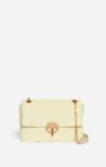 Vanessa Bruno Women Quilted Bags Yellow Sun Large Linen Moon Bag 100% Linen