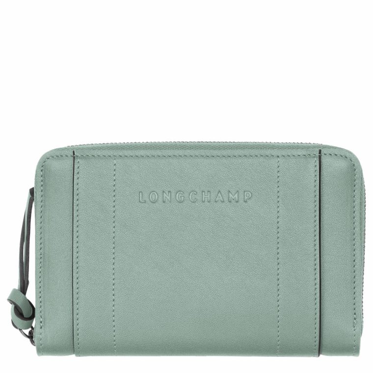 Vervain Women Leather Wallets Longchamp 3D Wallet Vervain - Leather