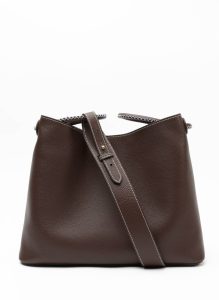 Vosges Default Title Women New Vosges Pebbled Leather Dark Brown Elleme - Image 4