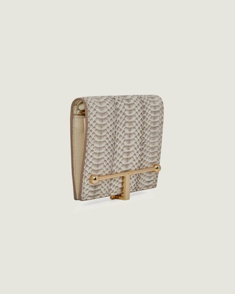 Wallets Women Snake-Embossed Leather Vanilla Strathberry Melville Street Wallet - Image 2
