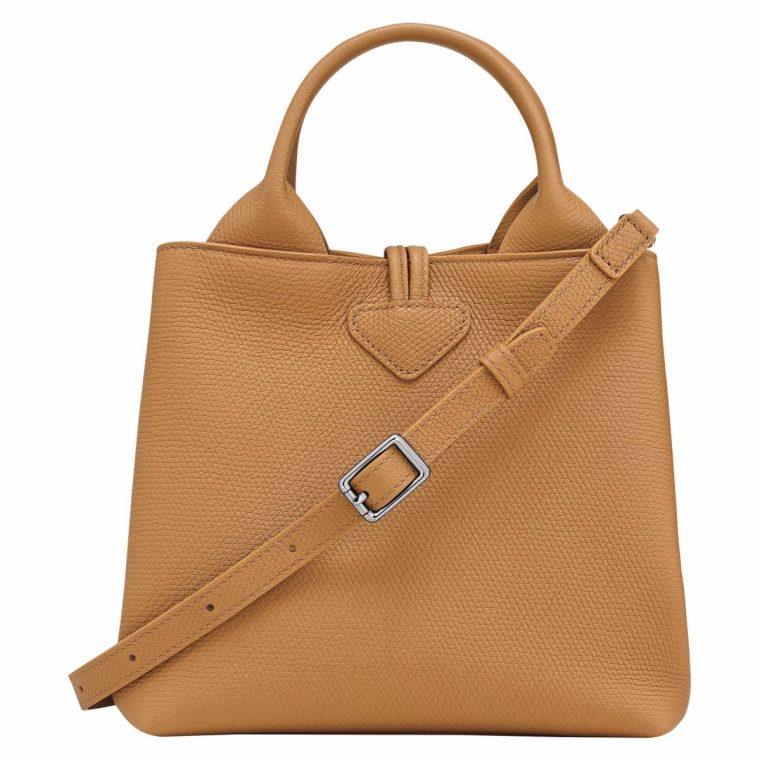Walnut Le Roseau S Handbag Walnut - Leather Longchamp Leather Bags Women - Image 4