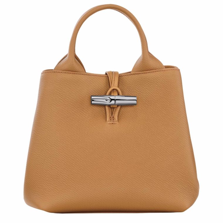 Walnut Le Roseau S Handbag Walnut - Leather Longchamp Leather Bags Women