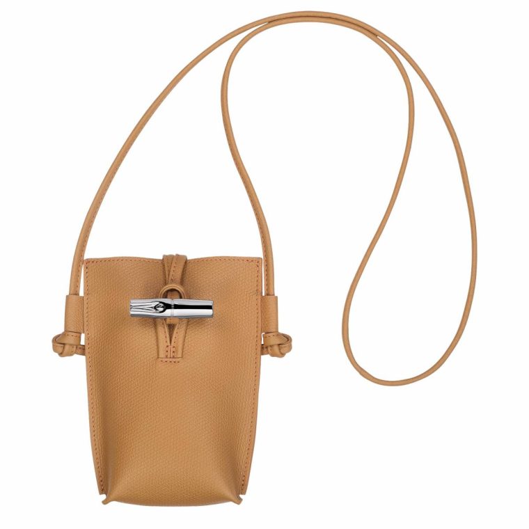 Walnut Longchamp Le Roseau Phone Case Walnut - Leather Phone Cases Women