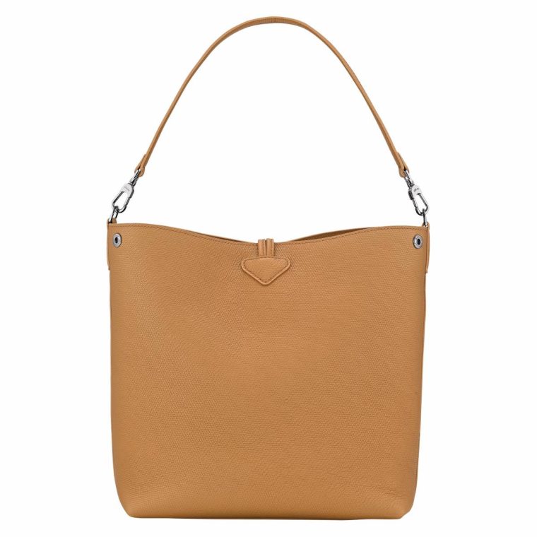 Walnut Longchamp Women Leather Bags Le Roseau M Shoulder Bag Walnut - Leather - Image 4
