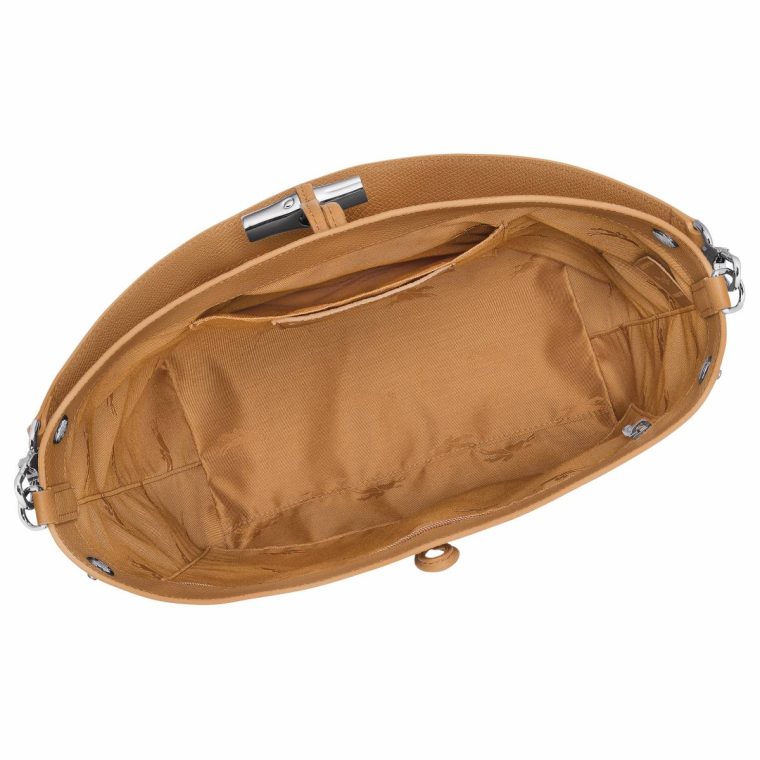 Walnut Longchamp Women Leather Bags Le Roseau M Shoulder Bag Walnut - Leather - Image 5