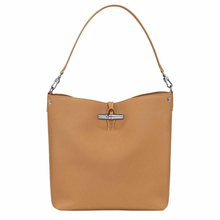 Walnut Longchamp Women Leather Bags Le Roseau M Shoulder Bag Walnut - Leather