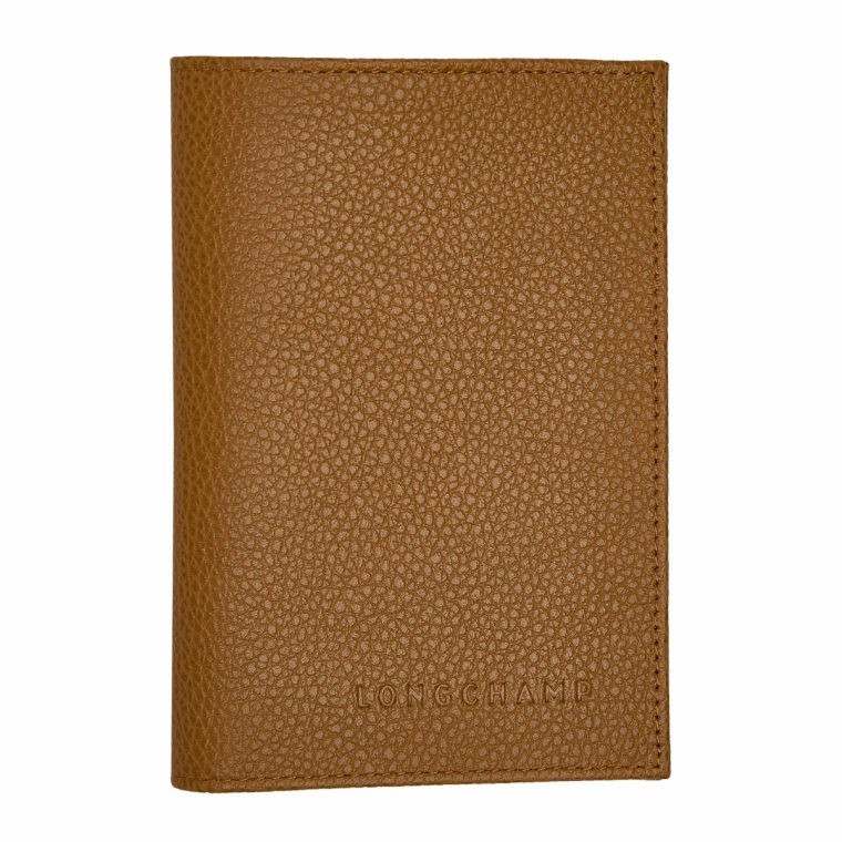 Walnut Pouches & Cases Le Foulonné Passport Cover Walnut - Leather Women Longchamp