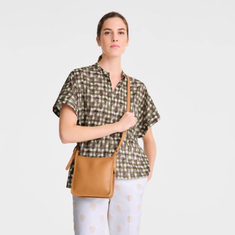 Walnut Women Leather Bags Longchamp Le Foulonné S Crossbody Bag Walnut - Leather - Image 2