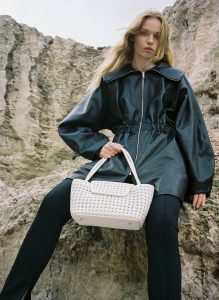 White Elleme Courrier Tote Woven Leather White Courrier Women - Image 2