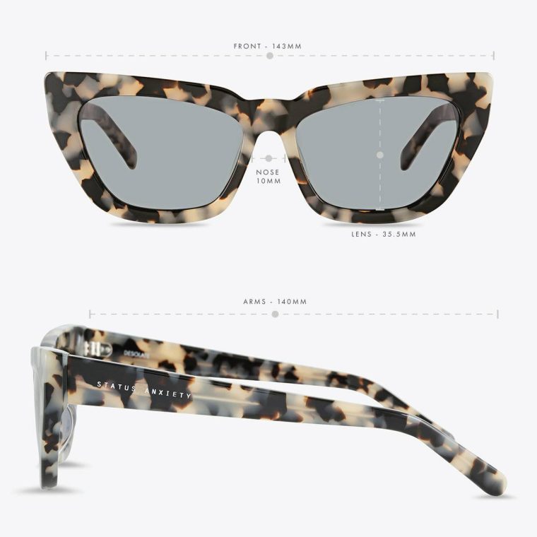 White Tort Desolate Sunglasses - White Tort Status Anxiety Women Sunglasses - Image 5
