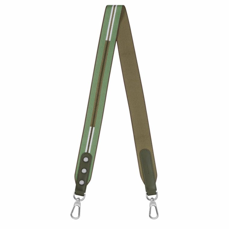 Women Artichoke Shoulder Straps Longchamp Rayures Shoulder Strap Artichoke - Canvas