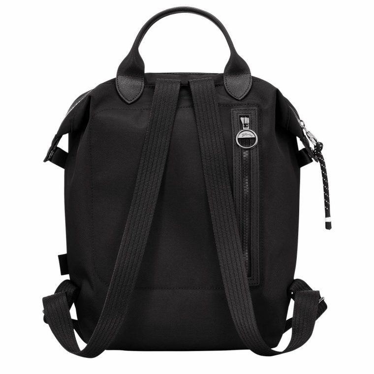 Women Backpacks Longchamp Black Le Pliage Energy L Backpack Black - Recycled Canvas - Image 3