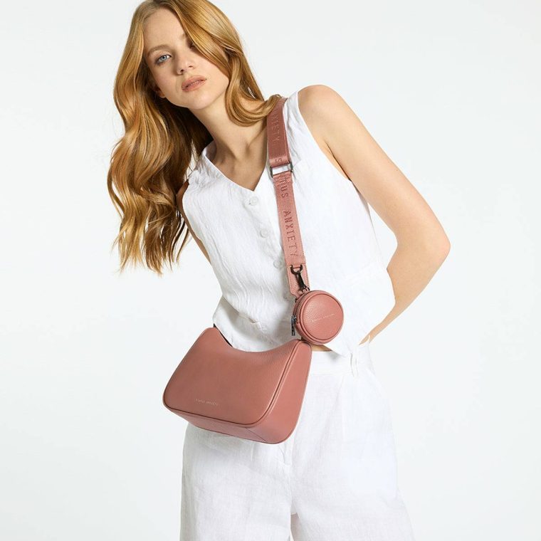 Women Bag Straps Web Strap Thin - Dusty Rose Status Anxiety Dusty Rose - Image 5