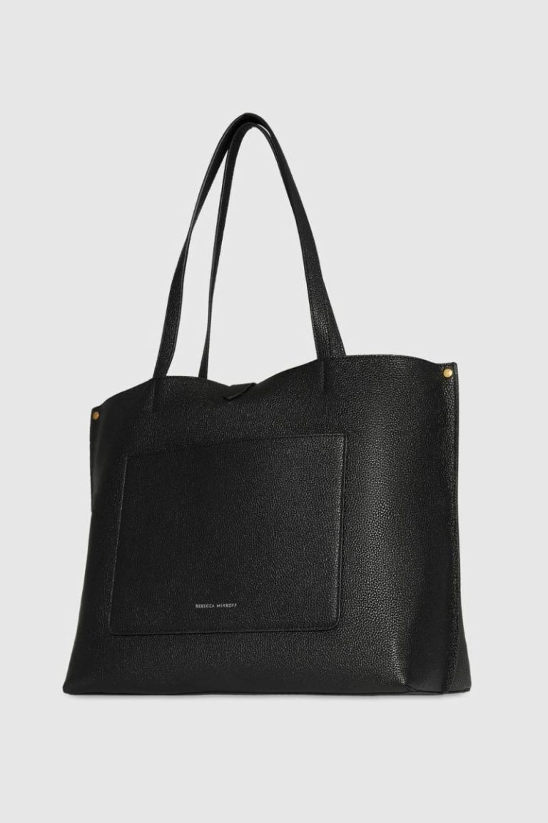 Women Black-Multi Megan Tote Bag - Black Pebbled Leather Tote Bag Rebecca Minkoff - Image 2