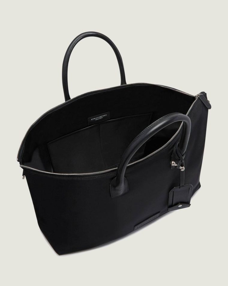 Women Black Nylon Large Travel Tote Travel Bags Strathberry - Image 5