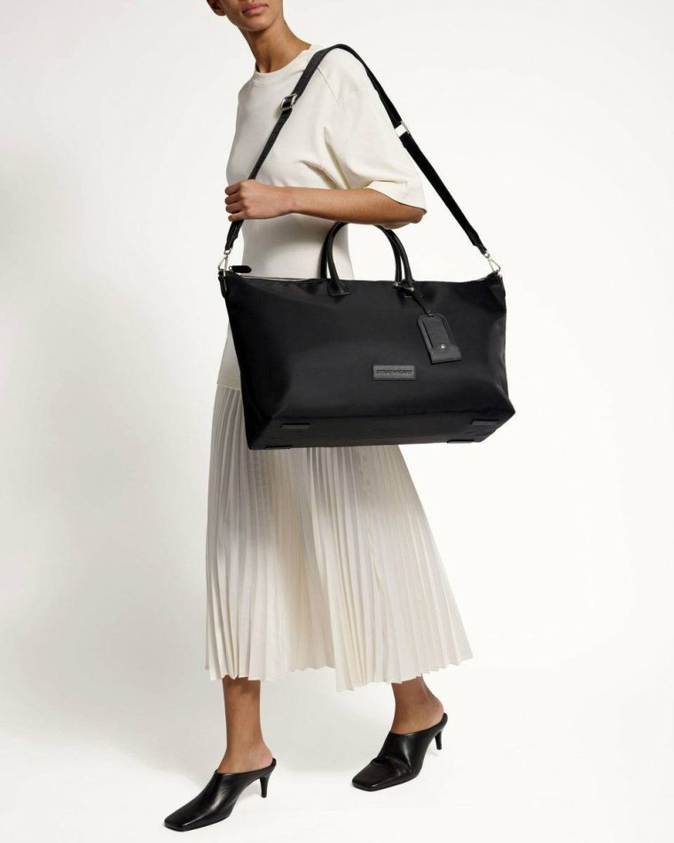 Women Black Nylon Large Travel Tote Travel Bags Strathberry