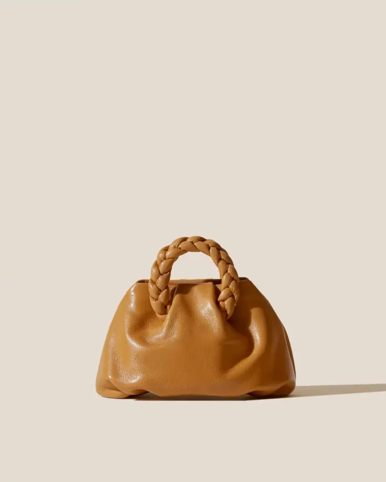 Women Bombon Supple Shiny - Plaited-Handle Leather Crossbody Bag Hereu Crossbody Bags Light Brown