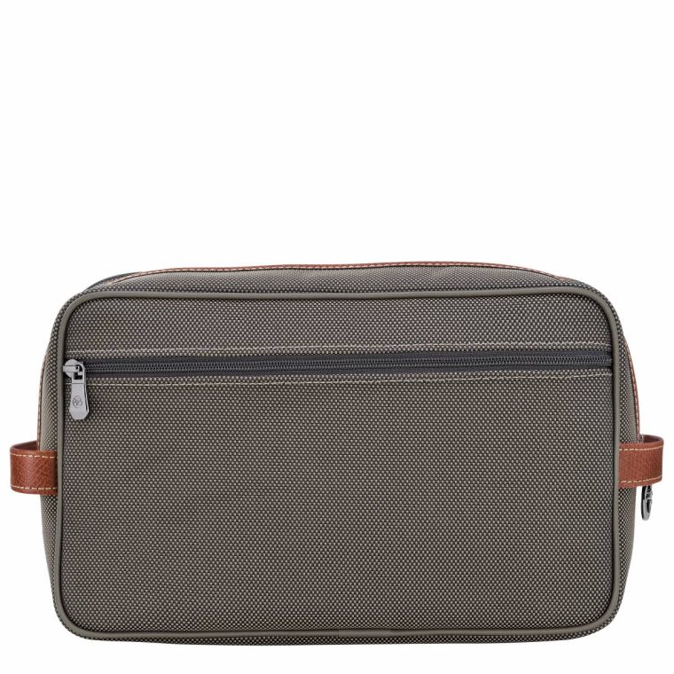 Women Brown Boxford Toiletry Case Brown - Recycled Canvas Longchamp Toiletry Bags - Image 2
