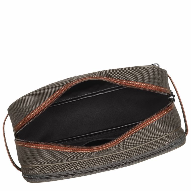 Women Brown Boxford Toiletry Case Brown - Recycled Canvas Longchamp Toiletry Bags - Image 3