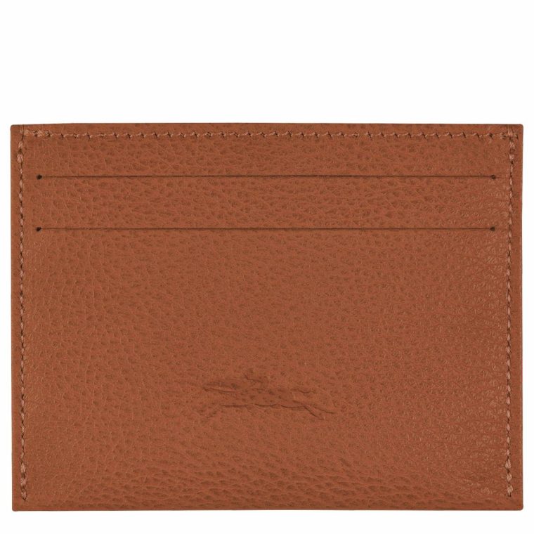 Women Caramel Le Foulonné Card Holder Caramel - Leather Longchamp Cardholders & Coin Purses - Image 2