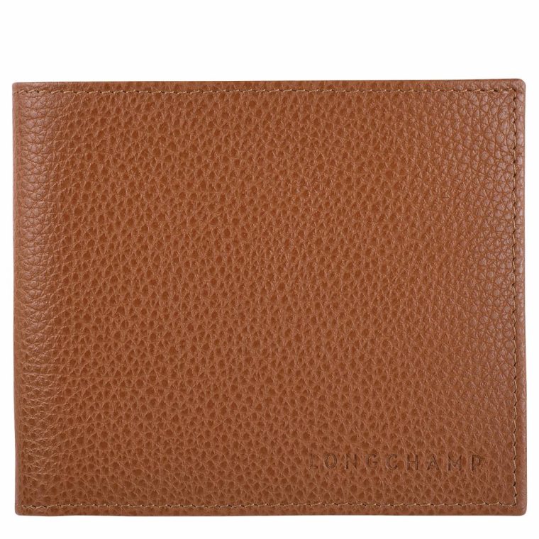 Women Caramel Leather Wallets Le Foulonné Wallet Caramel - Leather Longchamp