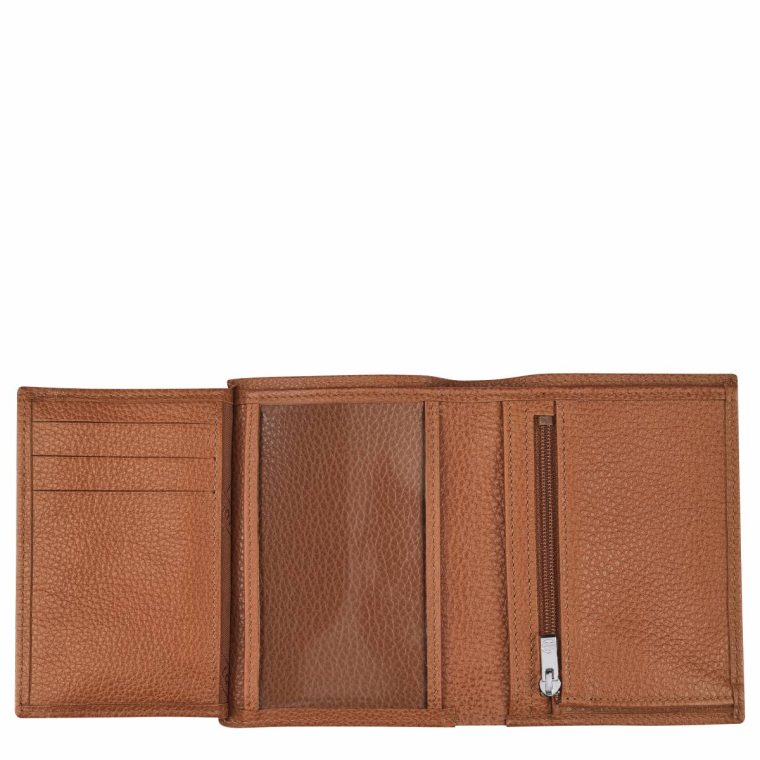 Women Caramel Wallets Longchamp Le Foulonné Wallet Caramel - Leather - Image 2