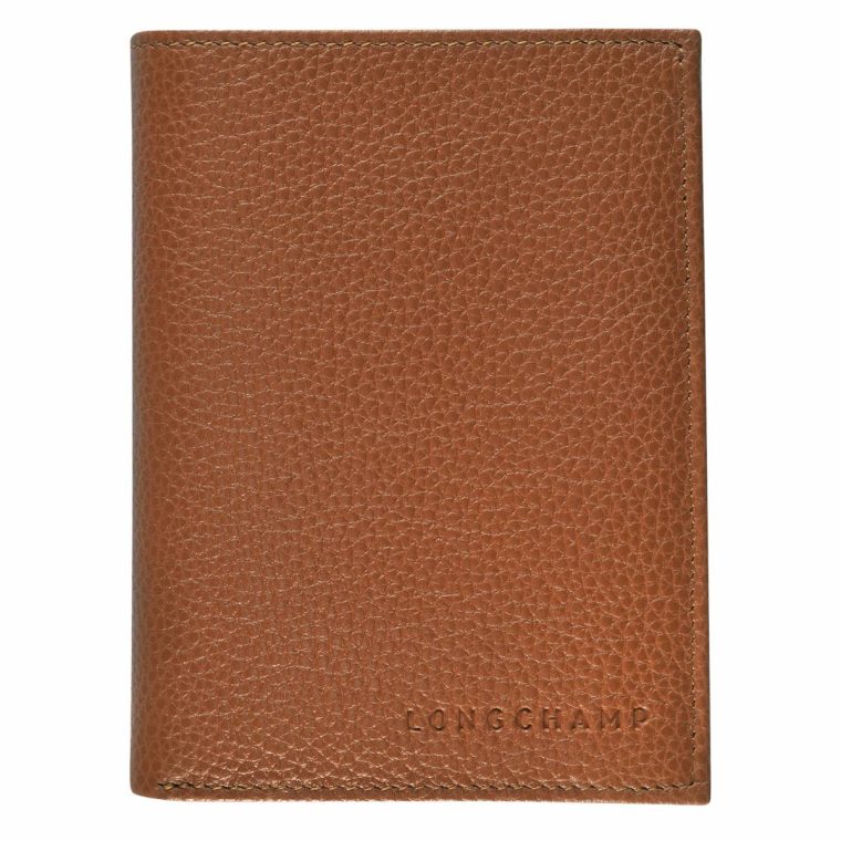 Women Caramel Wallets Longchamp Le Foulonné Wallet Caramel - Leather