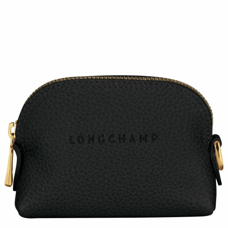 Women Cardholders & Coin Purses Longchamp Le Foulonné Coin Purse Black - Leather Black