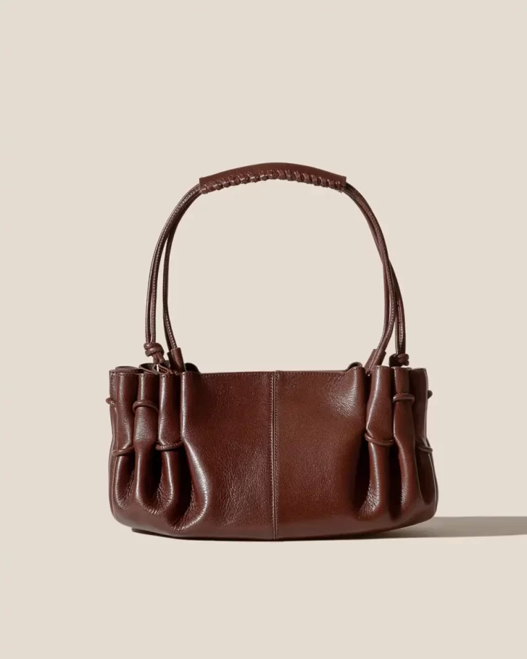 Women Chestnut Arta - Pleated Shoulder Bag Shoulder Bags Hereu