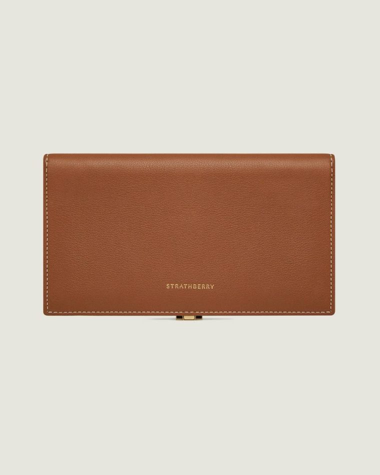 Women Chestnut With Vanilla Stitch Large Melville Street Wallet Strathberry Wallets - Image 4
