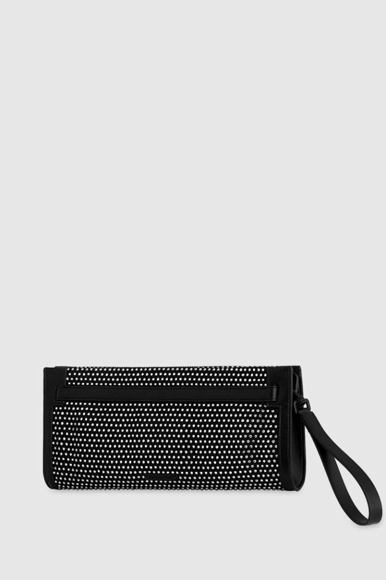 Women Clutch Curb Link Clutch With Crystals Rebecca Minkoff Black - Image 2