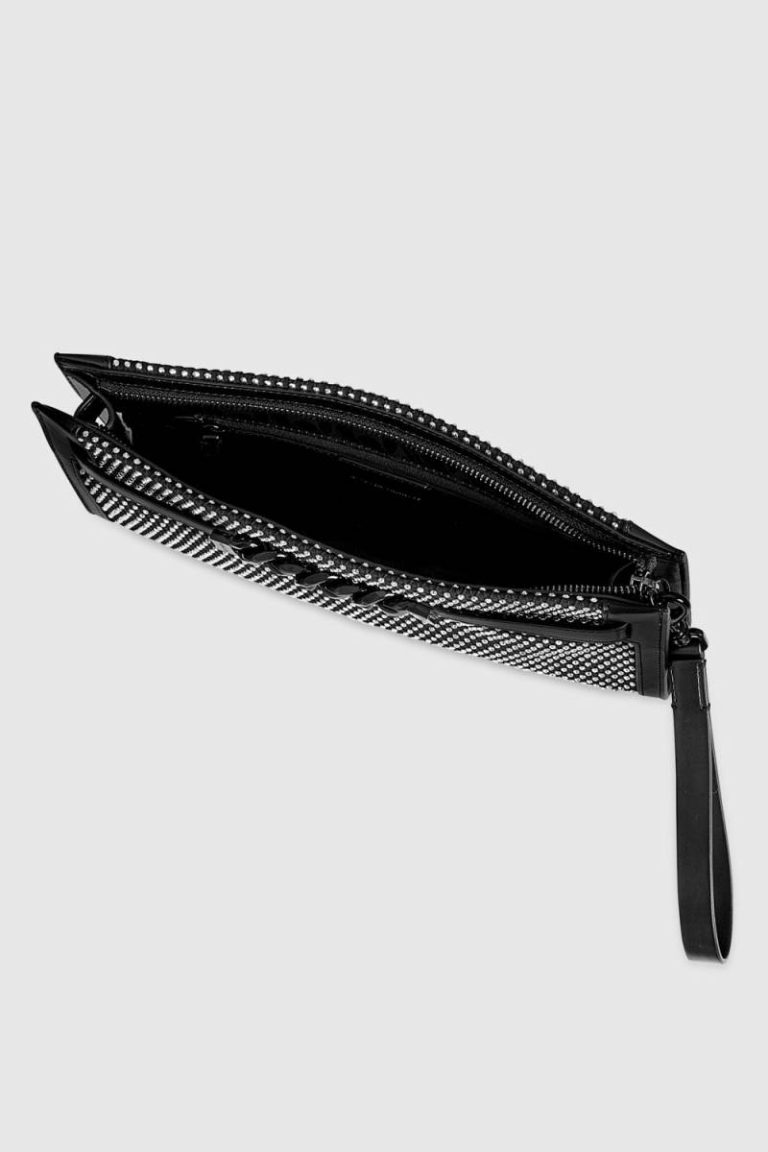Women Clutch Curb Link Clutch With Crystals Rebecca Minkoff Black - Image 3