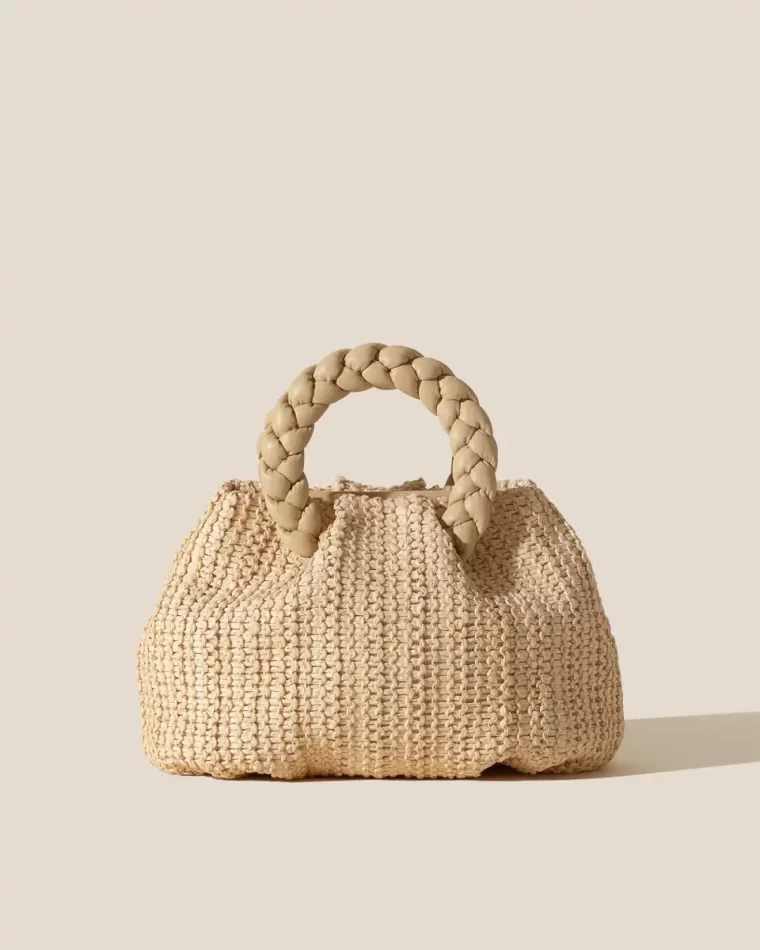 Women Crossbody Bags Hereu Natural Bombon M Raffia - Plaited-Handle Raffia Crossbody Bag