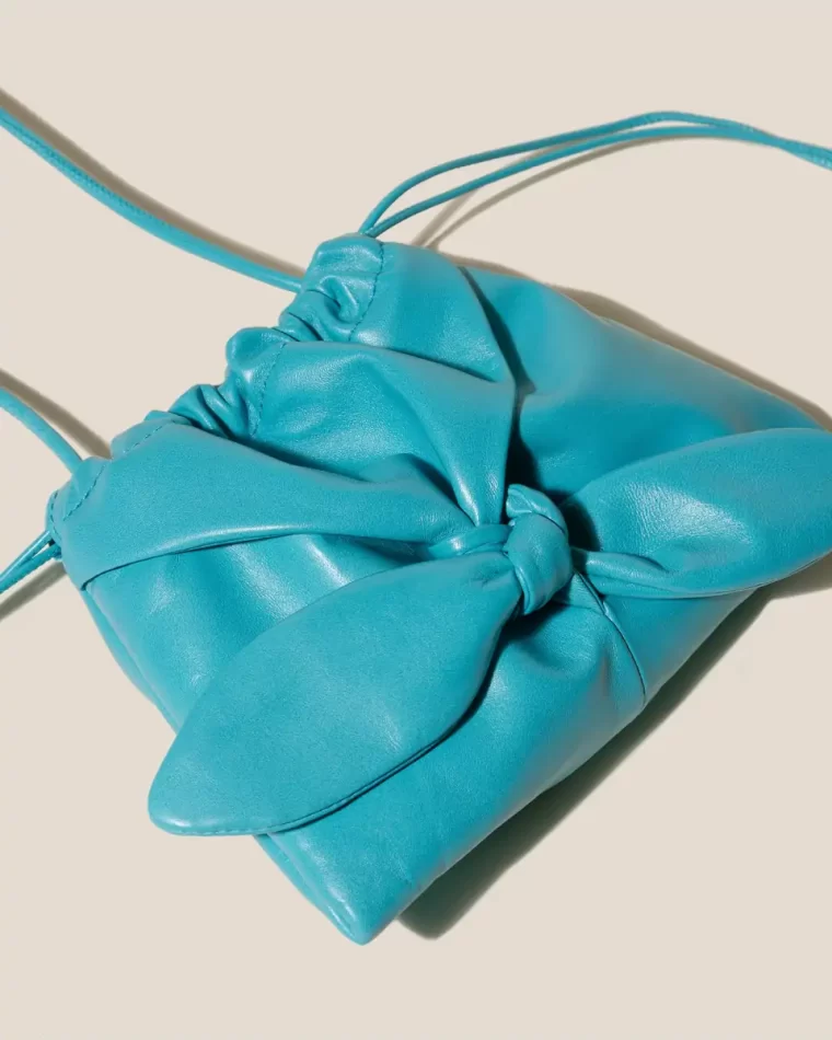 Women Crossbody Bags Llaset - Knotted Detail Crossbody Bag Turquoise Hereu - Image 2