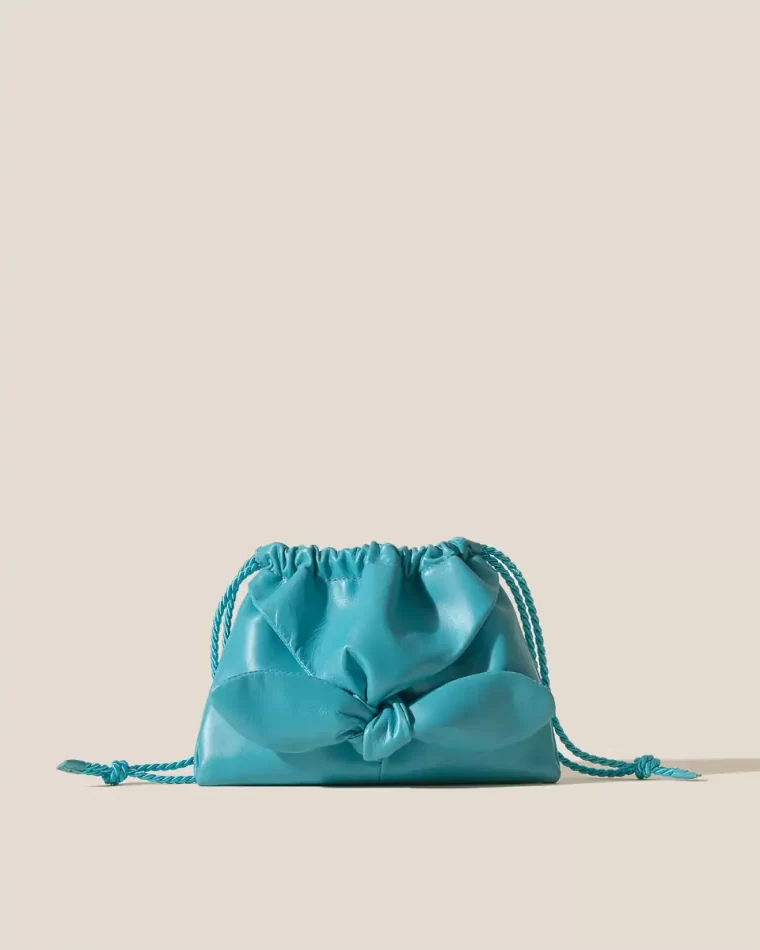 Women Crossbody Bags Llaset - Knotted Detail Crossbody Bag Turquoise Hereu