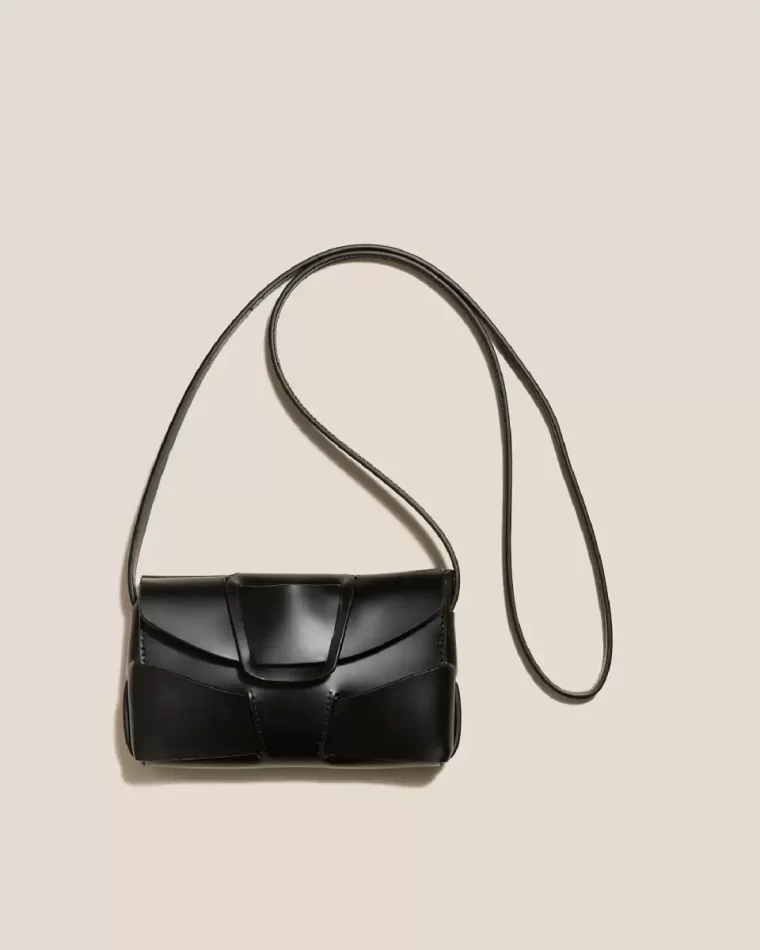 Women Crossbody Bags Mabra Mini - Woven Detail Crossbody Bag Hereu Black