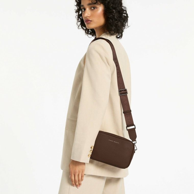 Women Crossbody Status Anxiety Plunder Bag With Webbed Strap - Cocoa Cocoa - Image 5