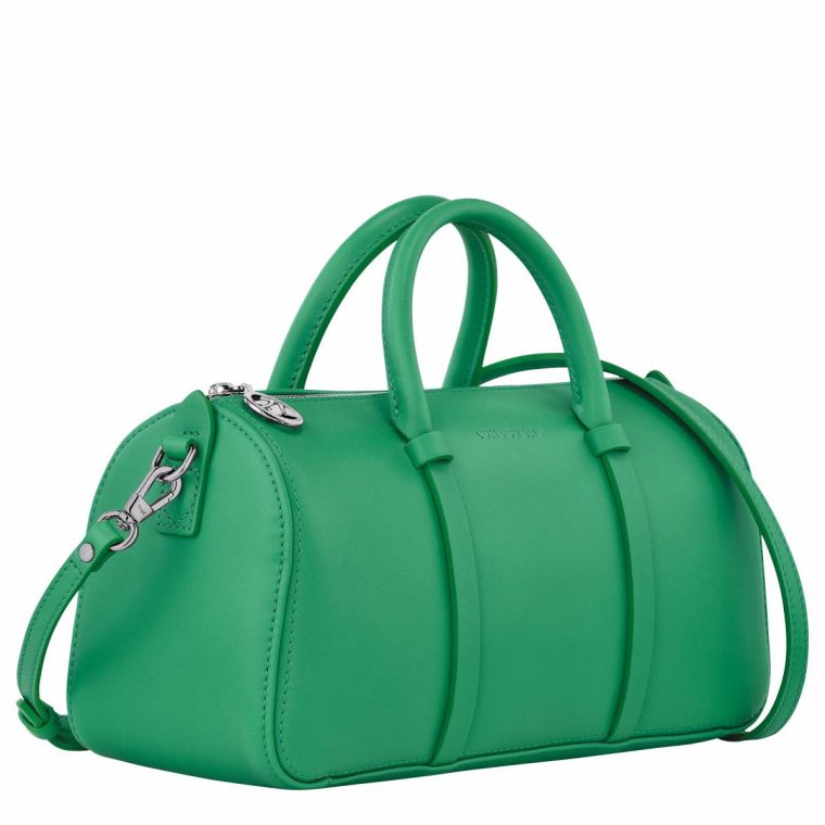 Women Daylong M Handbag Green - Leather Green Leather Bags Longchamp - Image 3